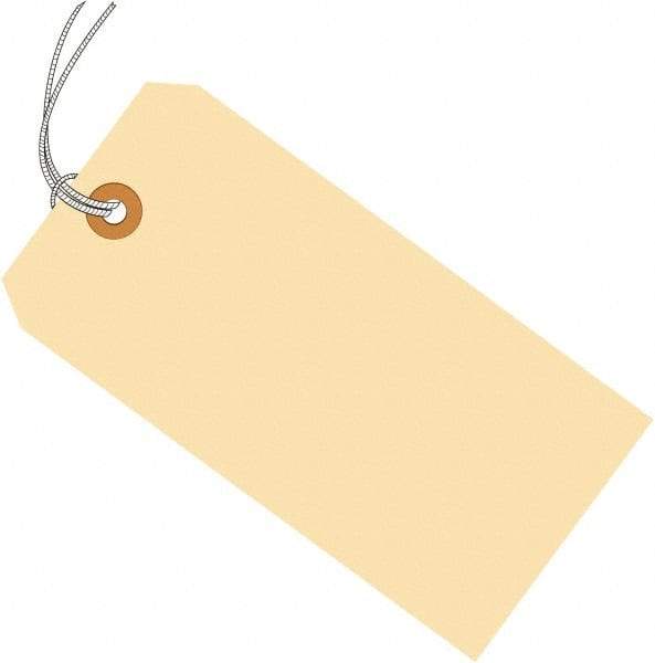 Made in USA - 7-1/2" High x 3-3/4" Long, Safety & Facility Blank Tag - Manila Cardstock - Americas Industrial Supply