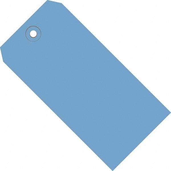 Made in USA - 6-1/4" High x 3-1/8" Long, Safety & Facility Blank Tag - Dark Blue Cardstock - Americas Industrial Supply