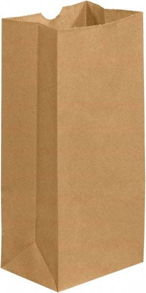 Made in USA - Kraft Grocery Bag - 5-1/4 x 3-7/16 x 10-15/16, Kraft - Americas Industrial Supply