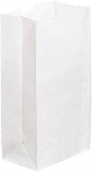 Made in USA - Kraft Grocery Bag - 6-1/8 x 4 x 12-3/8, White - Americas Industrial Supply