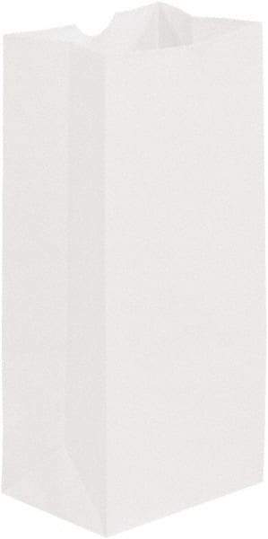 Made in USA - Kraft Grocery Bag - 5 x 3-1/4 x 9-3/4, White - Americas Industrial Supply