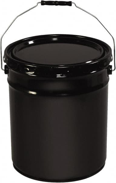 Made in USA - 5 Gal Gray Cylinder Metal Pail - 13-3/8" High - Americas Industrial Supply