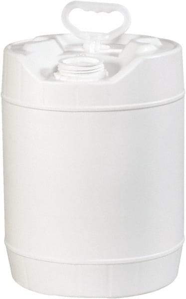 Made in USA - 5 Gal White Cylinder Metal Pail - 13-3/8" High - Americas Industrial Supply