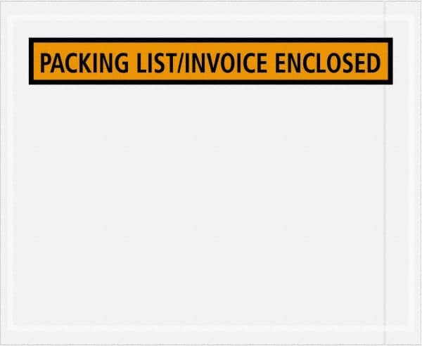 Value Collection - 1,000 Piece, 4-1/2" Long x 5-1/2" Wide, Packing List Envelope - Packing List/Invoice Enclosed, Orange - Americas Industrial Supply