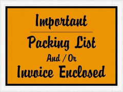 Value Collection - 1,000 Piece, 4-1/2" Long x 6" Wide, Packing List Envelope - Important Packing List And/Or Invoice Enclosed, Orange - Americas Industrial Supply