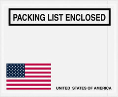 Value Collection - 1,000 Piece, 4-1/2" Long x 5-1/2" Wide, Packing List Envelope - Packing List Enclosed, Red, White & Blue - Americas Industrial Supply