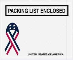 Value Collection - 1,000 Piece, 4-1/2" Long x 5-1/2" Wide, Packing List Envelope - Packing List Enclosed, Red, White & Blue - Americas Industrial Supply