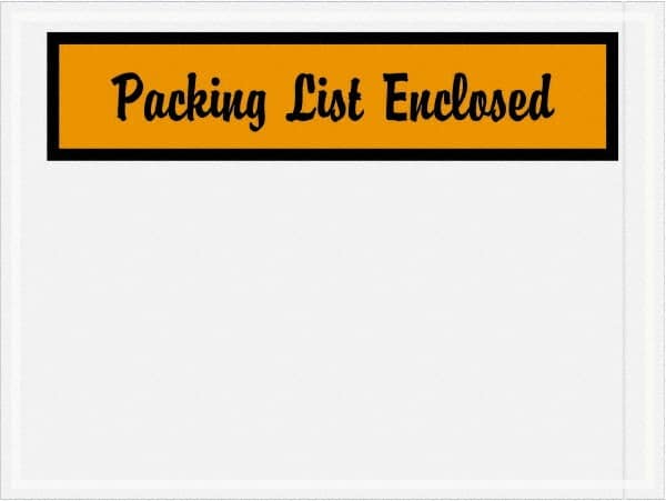 Value Collection - 1,000 Piece, 4-1/2" Long x 6" Wide, Packing List Envelope - Packing List Enclosed, Orange - Americas Industrial Supply