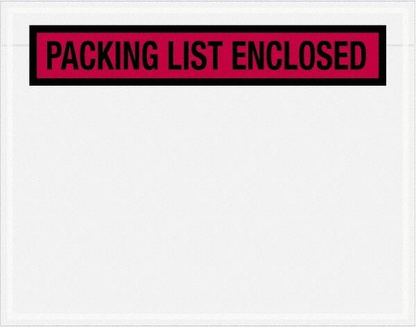 Value Collection - 1,000 Piece, 7" Long x 5-1/2" Wide, Packing List Envelope - Packing List Enclosed, Red - Americas Industrial Supply