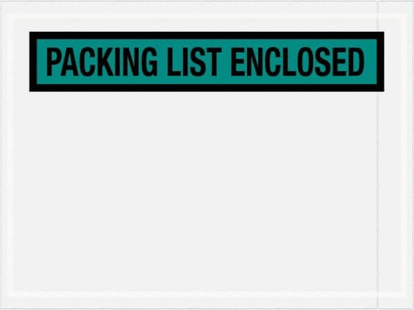 Value Collection - 1,000 Piece, 4-1/2" Long x 6" Wide, Packing List Envelope - Packing List Enclosed, Green - Americas Industrial Supply