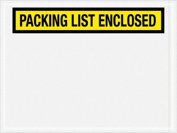 Value Collection - 1,000 Piece, 4-1/2" Long x 6" Wide, Packing List Envelope - Packing List Enclosed, Yellow - Americas Industrial Supply