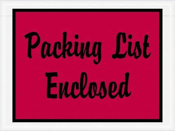 Value Collection - 1,000 Piece, 4-1/2" Long x 6" Wide, Packing List Envelope - Packing List Enclosed, Red - Americas Industrial Supply