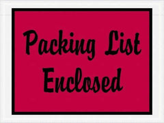Value Collection - 1,000 Piece, 4-1/2" Long x 6" Wide, Packing List Envelope - Packing List Enclosed, Red - Americas Industrial Supply