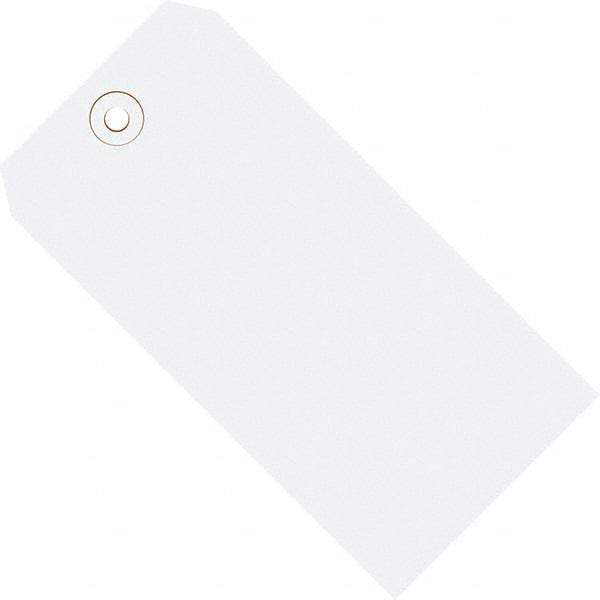 Made in USA - 8" High x 4" Long, Safety & Facility Blank Tag - White Cardstock - Americas Industrial Supply