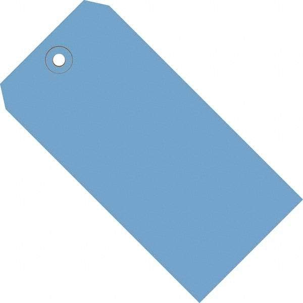 Made in USA - 8" High x 4" Long, Safety & Facility Blank Tag - Dark Blue Cardstock - Americas Industrial Supply