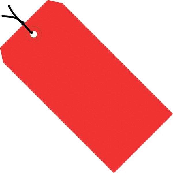Made in USA - 8" High x 4" Long, Safety & Facility Blank Tag - Red Cardstock - Americas Industrial Supply