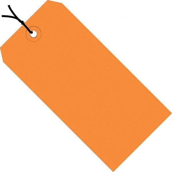 Made in USA - 8" High x 4" Long, Safety & Facility Blank Tag - Orange Cardstock - Americas Industrial Supply