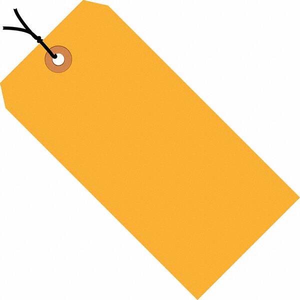Made in USA - 4-1/4" High x 2-1/8" Long, Safety & Facility Blank Tag - Fluorescent Orange Cardstock - Americas Industrial Supply