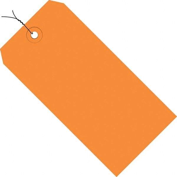 Made in USA - 3-3/4" High x 1-7/8" Long, Safety & Facility Blank Tag - Orange Cardstock - Americas Industrial Supply