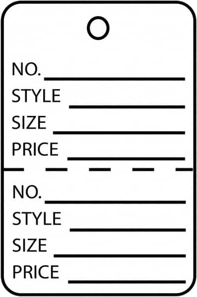 Made in USA - 1-3/4" High x 2-7/8" Long, General Information, English Safety & Facility Retail Tag - White Cardstock - Americas Industrial Supply