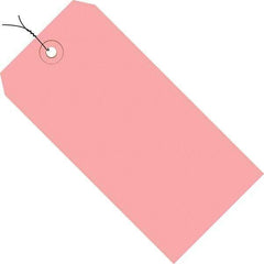 Made in USA - 2-3/4" High x 1-3/8" Long, Safety & Facility Blank Tag - Pink Cardstock - Americas Industrial Supply
