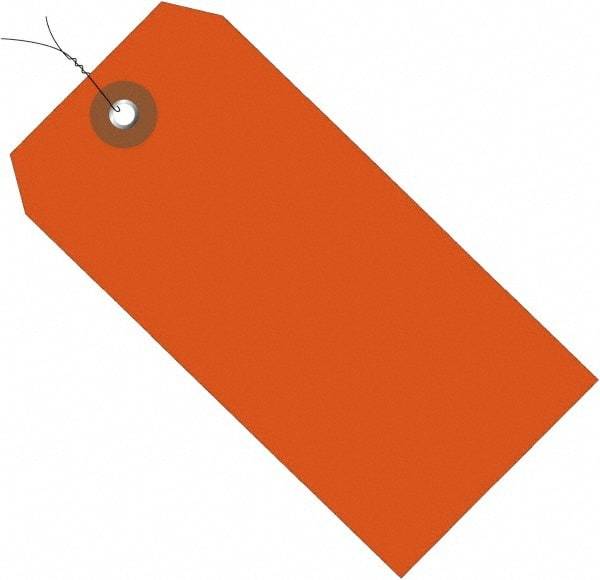Made in USA - 6-1/4" High x 3-1/8" Long, Safety & Facility Blank Tag - Orange Vinyl - Americas Industrial Supply