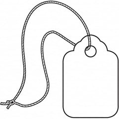 Made in USA - 1-3/32" High x 1-3/4" Long, Safety & Facility Blank Tag - White Cardstock - Americas Industrial Supply