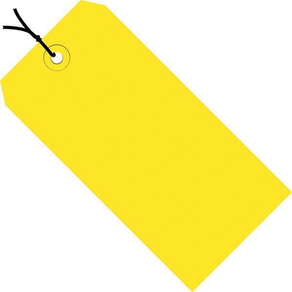 Made in USA - 8" High x 4" Long, Safety & Facility Blank Tag - Yellow Cardstock - Americas Industrial Supply