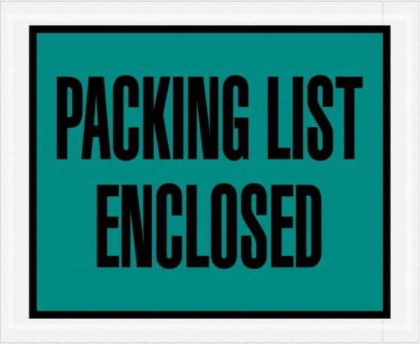Value Collection - 1,000 Piece, 4-1/2" Long x 5-1/2" Wide, Packing List Envelope - Packing List Enclosed, Green - Americas Industrial Supply
