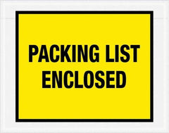 Value Collection - 1,000 Piece, 7" Long x 5-1/2" Wide, Packing List Envelope - Packing List Enclosed, Yellow - Americas Industrial Supply