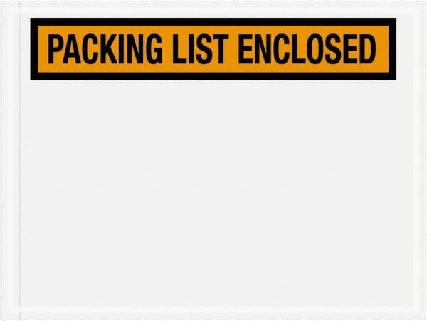 Value Collection - 1,000 Piece, 4-1/2" Long x 6" Wide, Packing List Envelope - Packing List Enclosed, Orange - Americas Industrial Supply