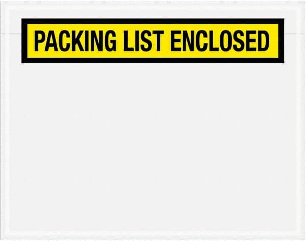 Value Collection - 1,000 Piece, 7" Long x 5-1/2" Wide, Packing List Envelope - Packing List Enclosed, Yellow - Americas Industrial Supply