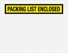 Value Collection - 1,000 Piece, 7" Long x 5-1/2" Wide, Packing List Envelope - Packing List Enclosed, Yellow - Americas Industrial Supply