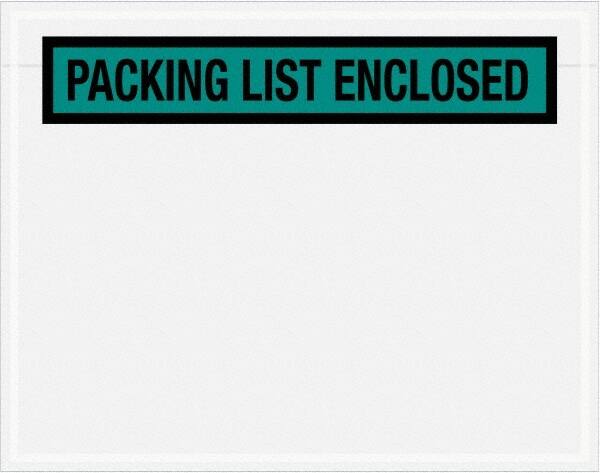 Value Collection - 1,000 Piece, 7" Long x 5-1/2" Wide, Packing List Envelope - Packing List Enclosed, Green - Americas Industrial Supply