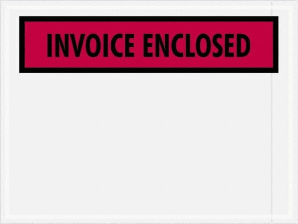 Value Collection - 1,000 Piece, 4-1/2" Long x 6" Wide, Packing List Envelope - Invoice Enclosed, Red - Americas Industrial Supply