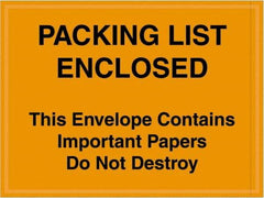 Value Collection - 1,000 Piece, 4-1/2" Long x 6" Wide, Packing List Envelope - Important Papers Enclosed, Orange - Americas Industrial Supply