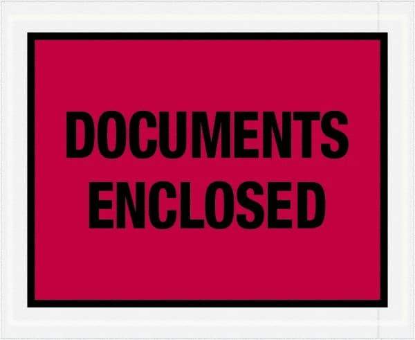 Value Collection - 1,000 Piece, 4-1/2" Long x 5-1/2" Wide, Packing List Envelope - Documents Enclosed, Red - Americas Industrial Supply