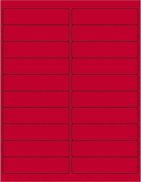 Tape Logic - 4" Long, Fluorescent Red Paper Laser Label - For Laser Printers - Americas Industrial Supply
