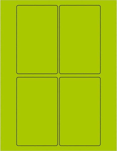 Tape Logic - 5" Long, Fluorescent Green Paper Laser Label - For Laser Printers - Americas Industrial Supply