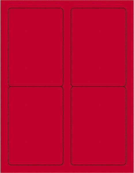 Tape Logic - 5" Long, Fluorescent Red Paper Laser Label - For Laser Printers - Americas Industrial Supply