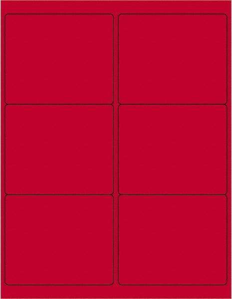 Tape Logic - 4" Long, Fluorescent Red Paper Laser Label - For Laser Printers - Americas Industrial Supply