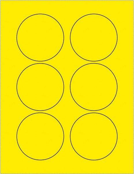 Tape Logic - 3" Long, Fluorescent Yellow Paper Laser Label - For Laser Printers - Americas Industrial Supply