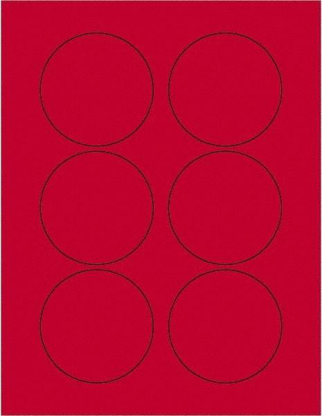 Tape Logic - 3" Long, Fluorescent Red Paper Laser Label - For Laser Printers - Americas Industrial Supply