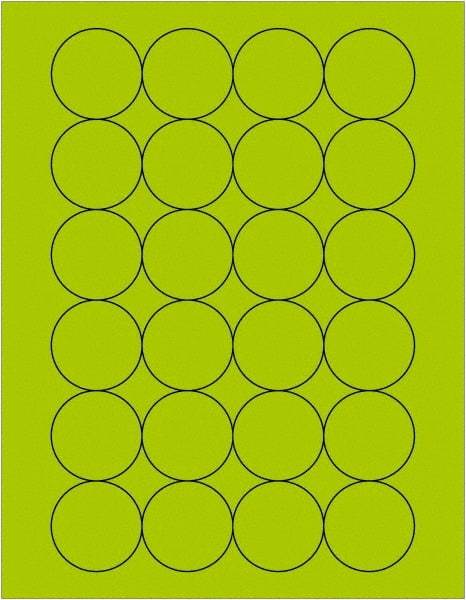 Tape Logic - 1.6" Wide x 1-21/32" Long, Fluorescent Green Paper Laser Label - For Laser Printers - Americas Industrial Supply