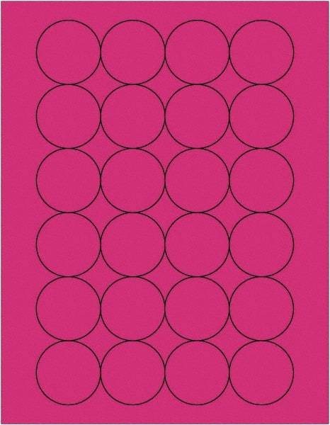 Tape Logic - 1.6" Wide x 1-21/32" Long, Fluorescent Pink Paper Laser Label - For Laser Printers - Americas Industrial Supply