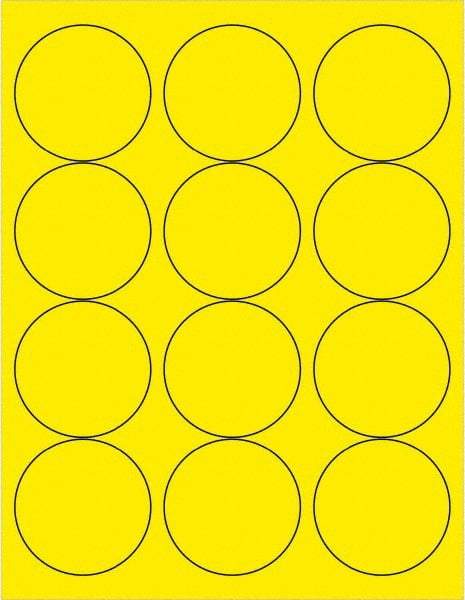 Tape Logic - 2-1/2" Long, Fluorescent Yellow Paper Laser Label - For Laser Printers - Americas Industrial Supply