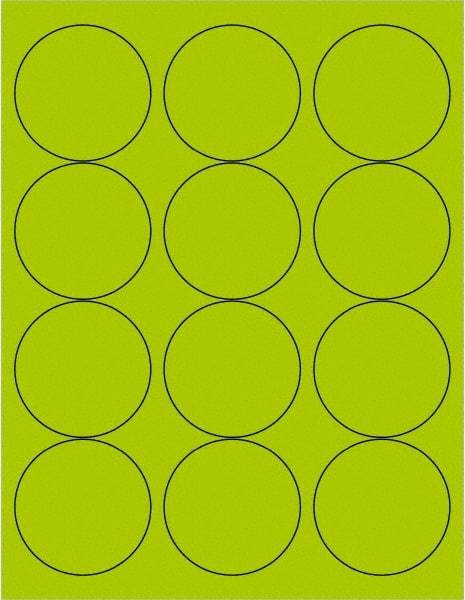 Tape Logic - 2-1/2" Long, Fluorescent Green Paper Laser Label - For Laser Printers - Americas Industrial Supply