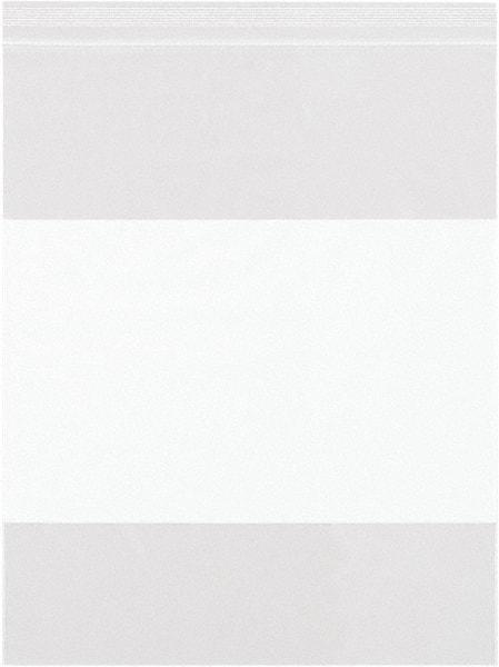 Value Collection - 6 x 8", 4 mil White Block Reclosable Polybags - Clear - Americas Industrial Supply