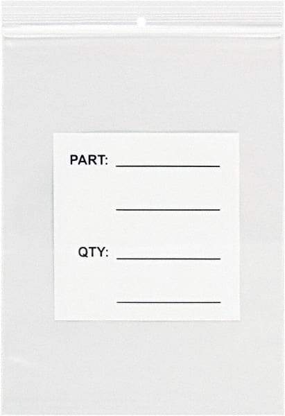Value Collection - 3 x 5", 4 mil Parts Bag with Hang Holes - Clear - Americas Industrial Supply