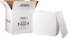Made in USA - 14" Wide x 18" Long x 19" High Rectangle Insulated Box - 1 Wall, White - Americas Industrial Supply